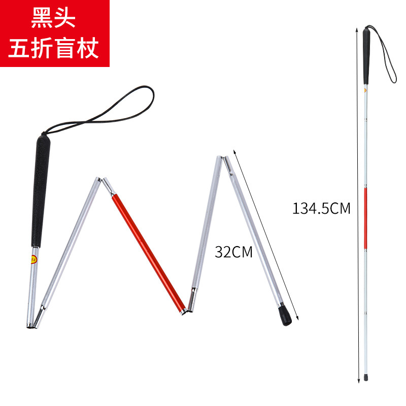 Muletas ciegas muletas cabeza giratoria ciego rojo y blanco aleación de aluminio 1,2 m palo ciego aleación de aluminio trekking polo