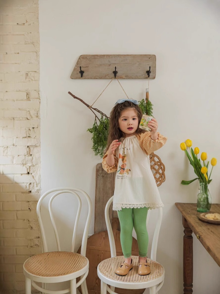 Vestido de niñas leggings set de otoño ropa infantil coreana de otoño 2025 nuevos productos de ropa de bebé ropa de otoño para niños image 4