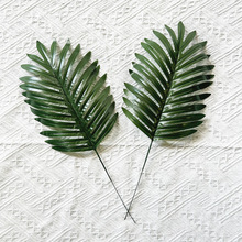 仿真散尾葵棕榈叶铁树叶 婚庆植物墙插花装饰叶子人造散尾葵叶