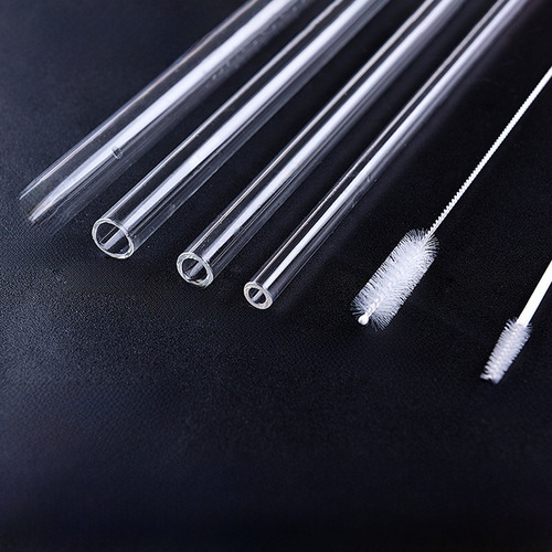 Factory Direct Sales Transparent Glass Straws Wholesale Heat Resistant High Temperature Pregnant Children Juice Beverage Milk Tea Straws