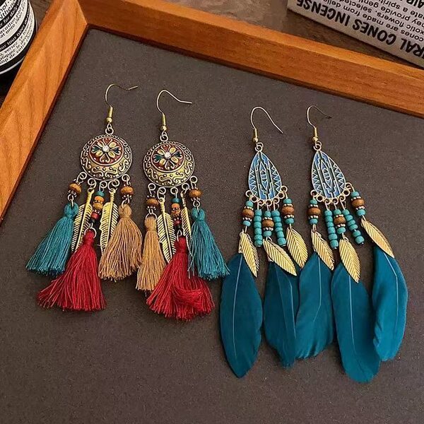Ethnic woven earrings