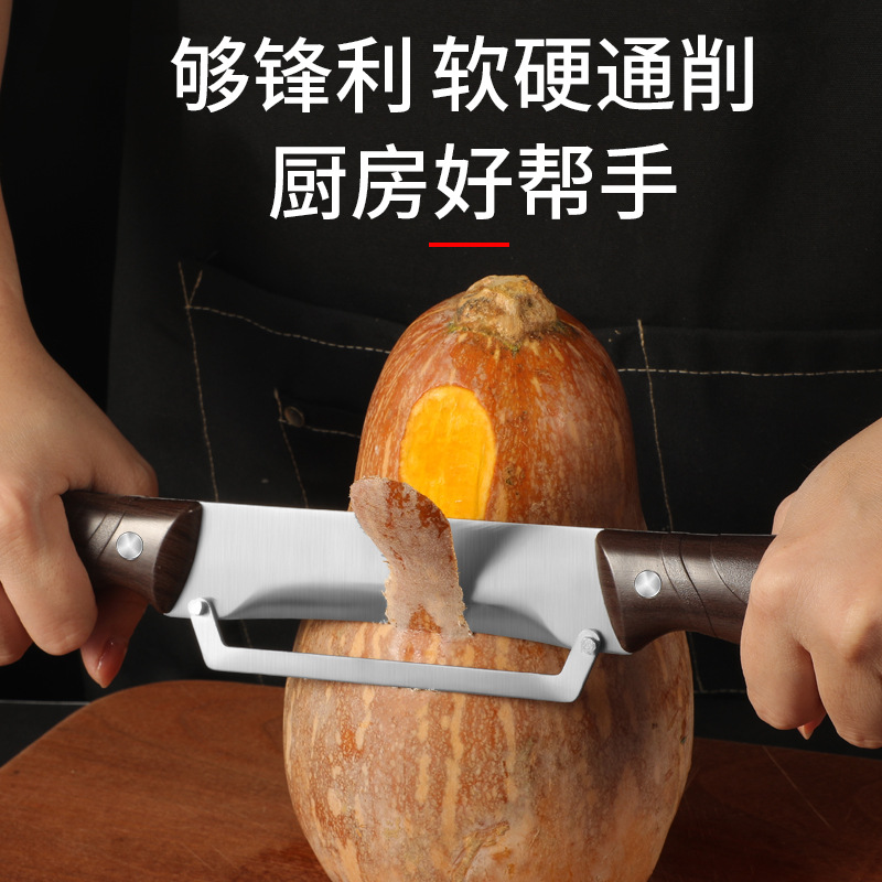 Kit de cuchillo de peeling de calabaza de acero inoxidable cuchillo de peeling de cocina raspador de calabaza doméstico multifuncional