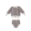 Autumn children's knitted retro jacket for early age, set, long sleeve