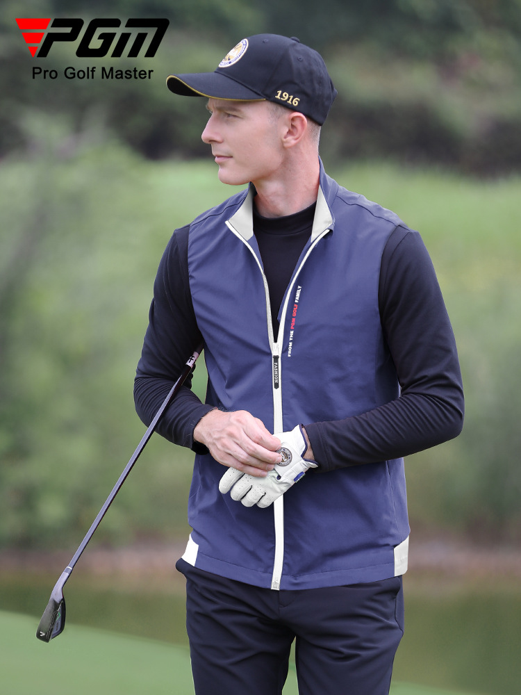 Áo vest golf nam PGM dày ấm mùa thu đông, form thể thao — YF164-Trắng [Dày cộng với nhung], YF164-Trắng [độ dày trung bình], YF164-Đen [Bên trong jacquard nhung tổng hợp], YF164-Đen [độ dày trung bình]