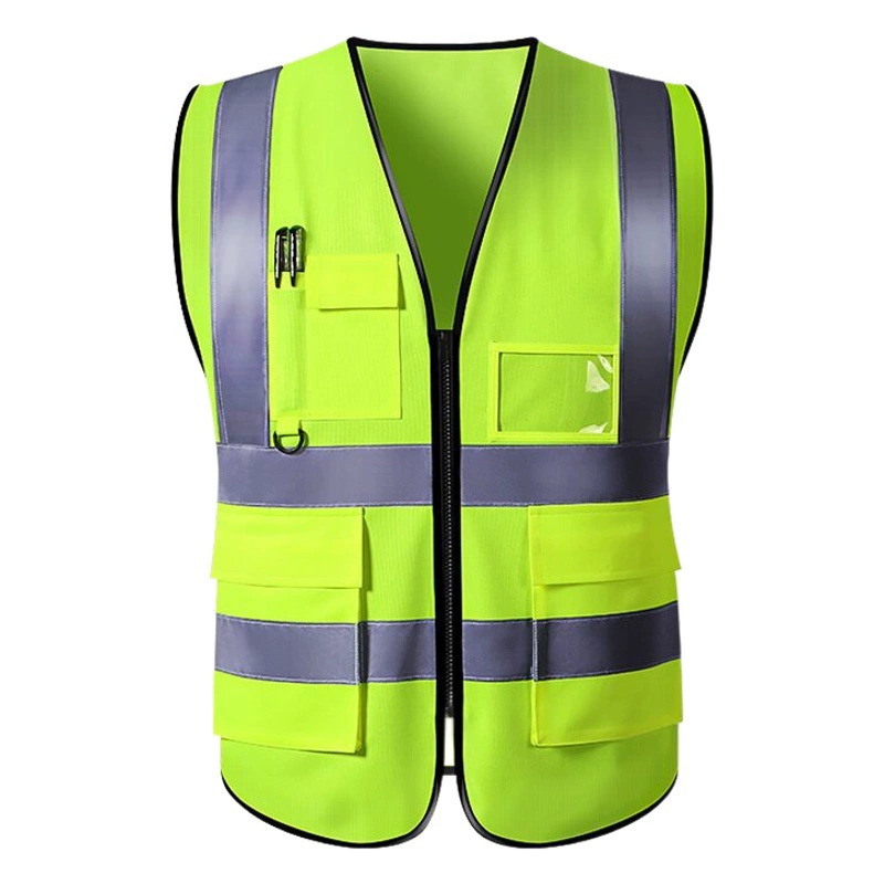 Светоотражающий жилет Многокарманная Светоотражающая одежда Строительство Санитария Садовое строительство Ночная печать Срочные волосы