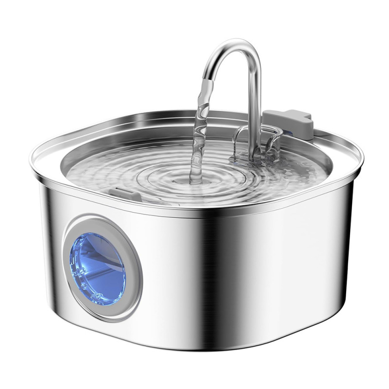 3.2Lペット浄水器ステンレス猫給水器自動水循環円形浄水器アマゾン爆発金|undefined