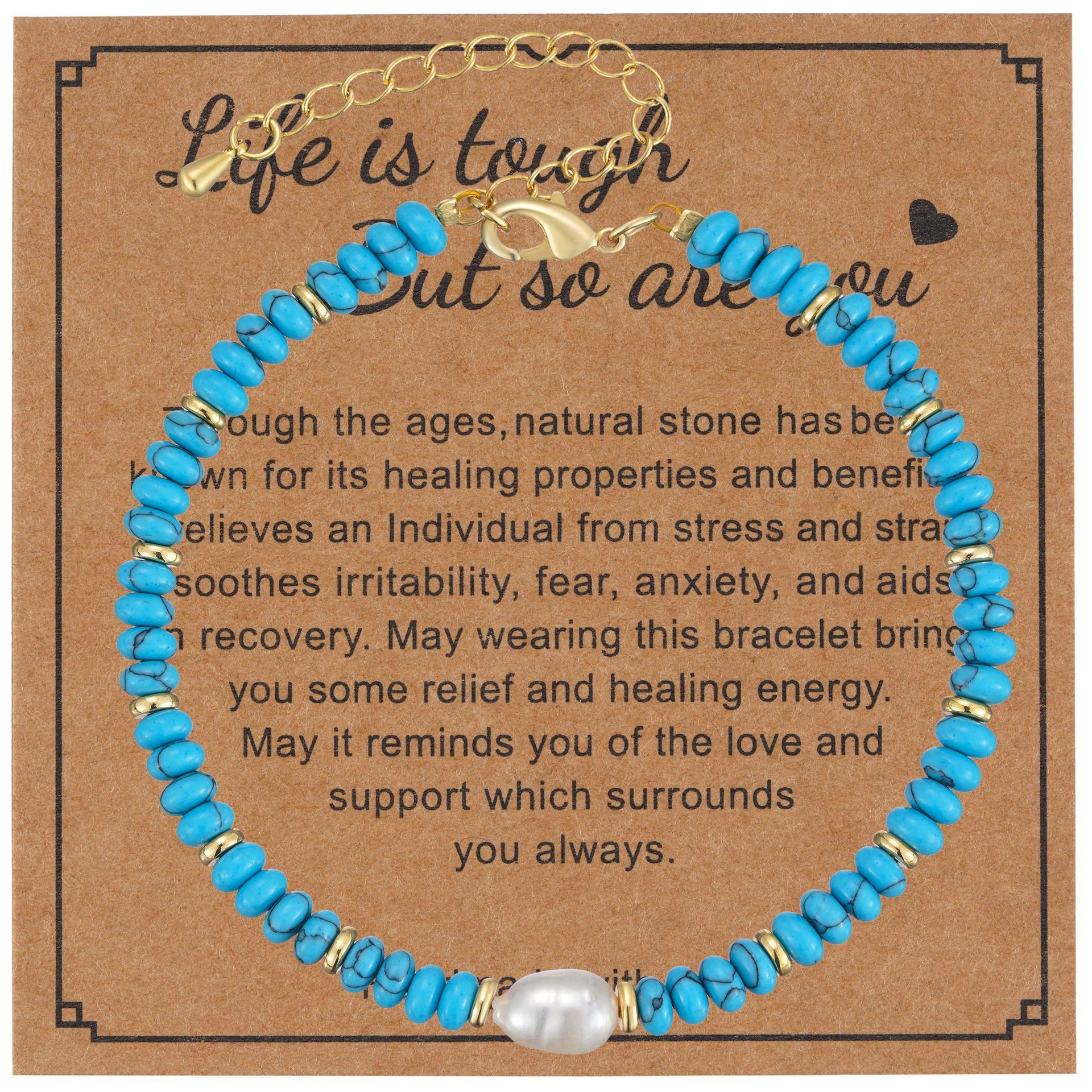 Turquoise cards pearl, bracelet