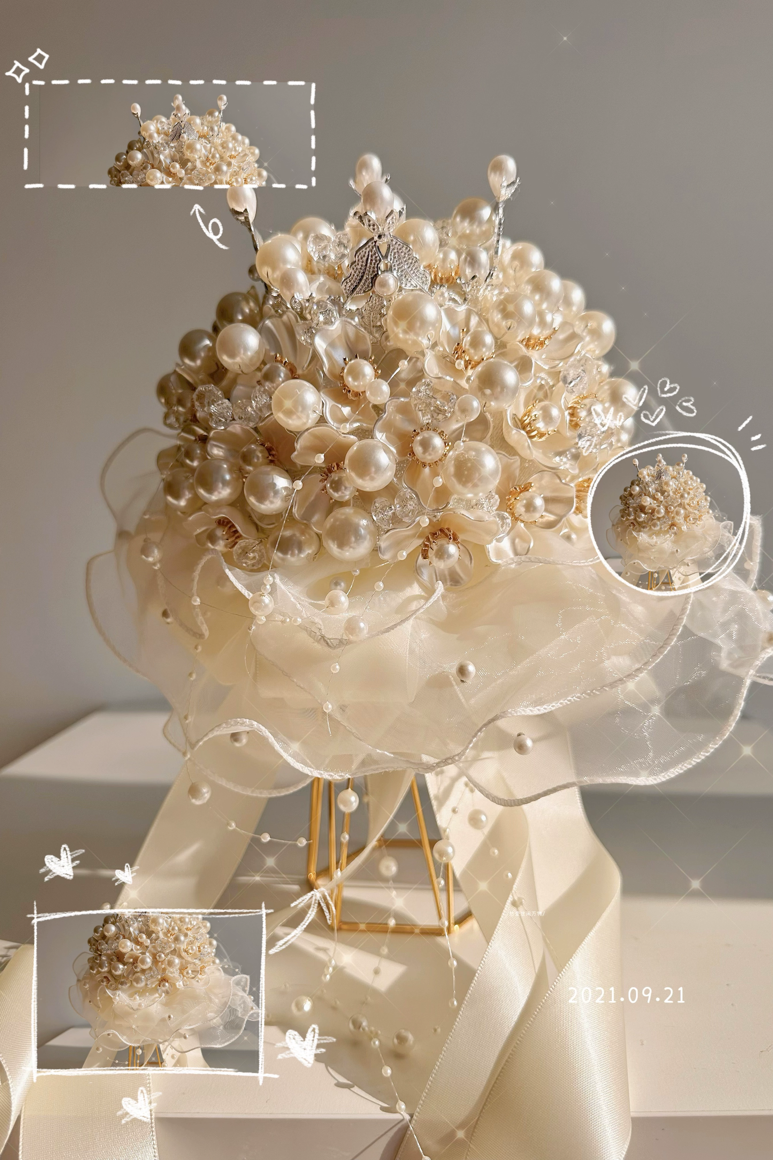 Роскошная оболочка невесты, держащая в руке материал Diy, скипетр ювелирные изделия высокого уровня ручной работы