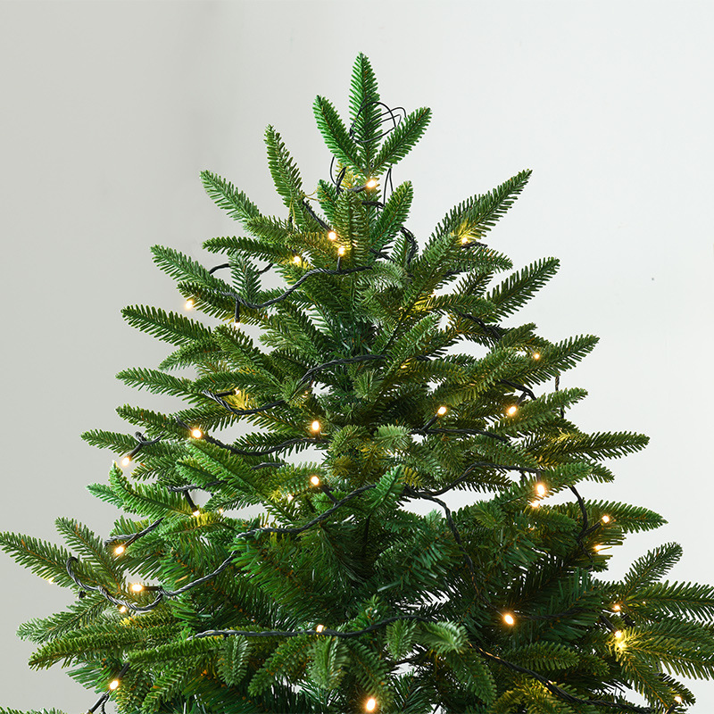 Árbol de Navidad de lujo verde mixto de PE, decoración navideña, arreglo festivo, adorno grande con luces