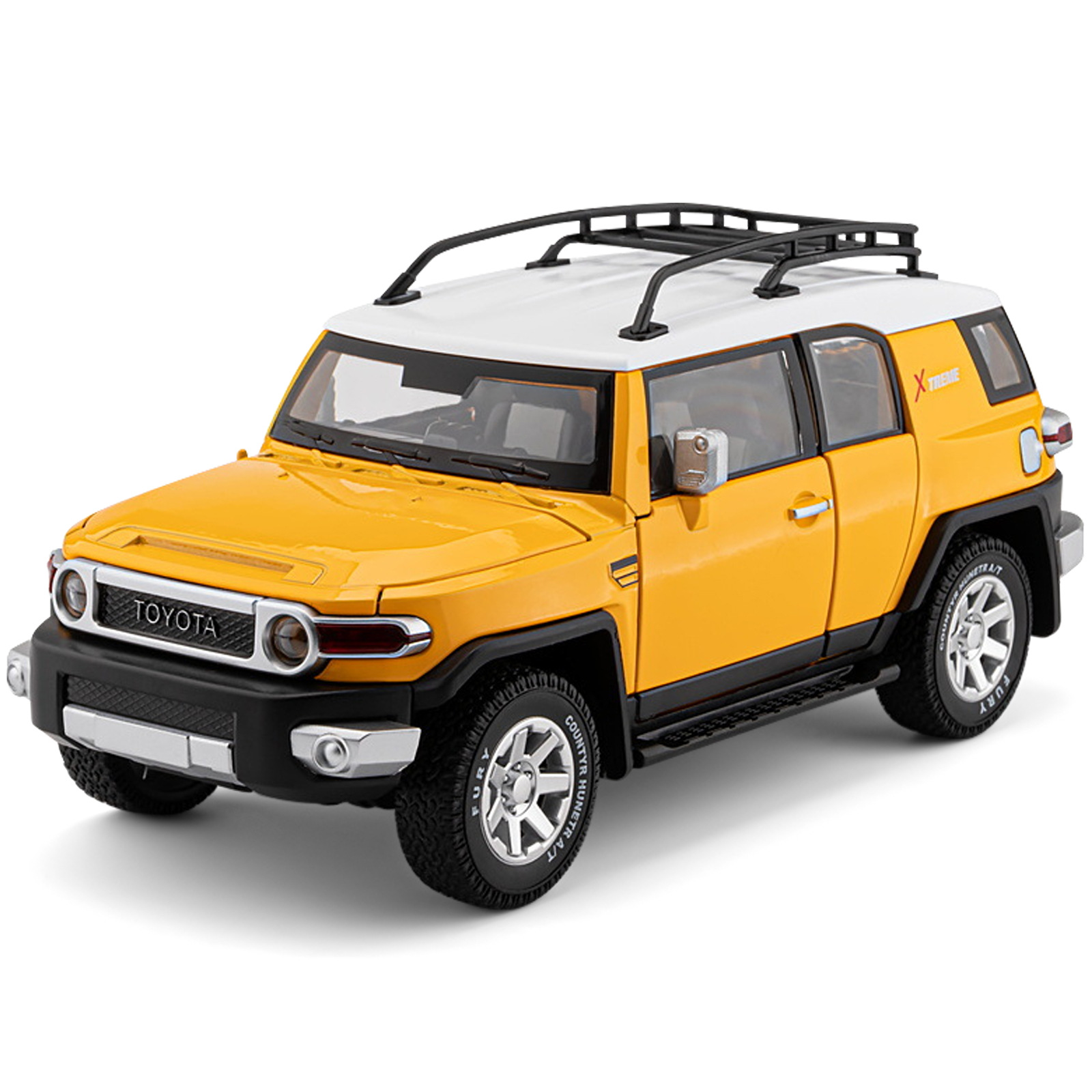 Original 1: 24 Toyota FJ Cool Ze modelo de aleación de retroalimentación simulación acústica y óptica off-road decoración de escritorio nuevo producto transfronterizo