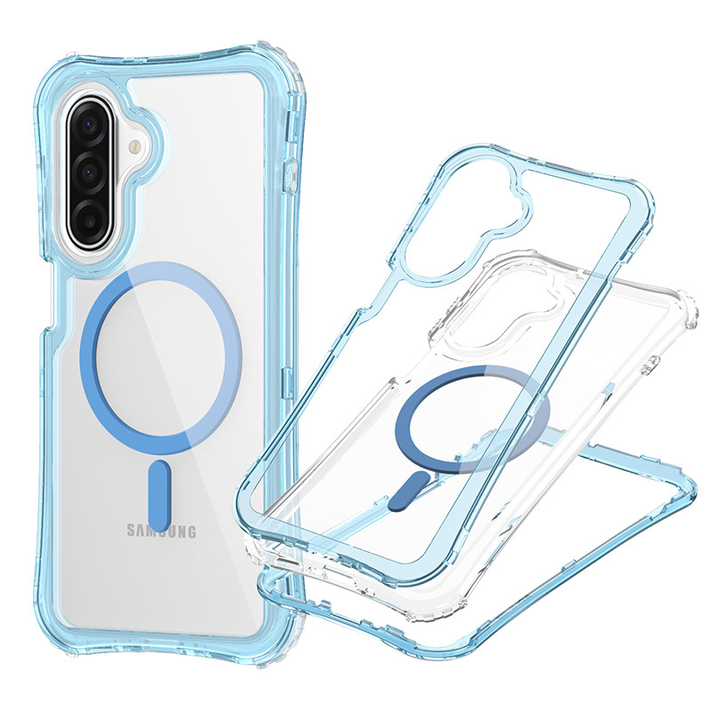 Fábrica de fuente nueva explosión transfronteriza del sudeste asiático para Samsung A17 caso de teléfono móvil transparente 3 - en - 1