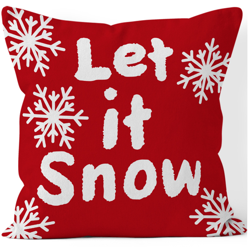 Christmas Festival Fashion Christmas Tree Snowflake Short Plush Pillow Cases