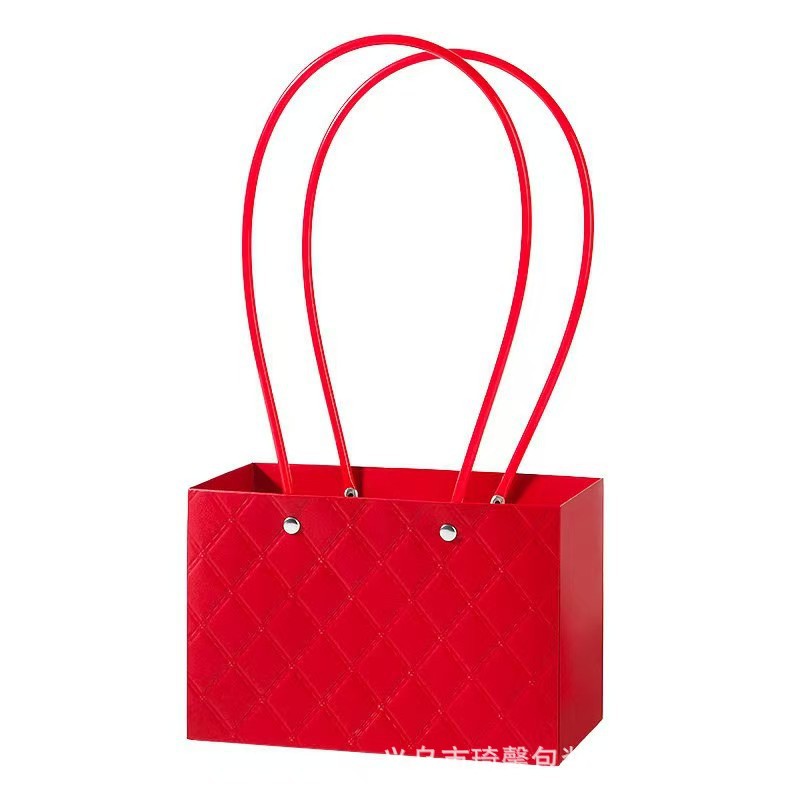 Día de la Madre Macaron Bolsa de arreglos florales portátil Embalaje de flores al por mayor Bolsa de embalaje de ramo impermeable Caja de flores florales Canasta