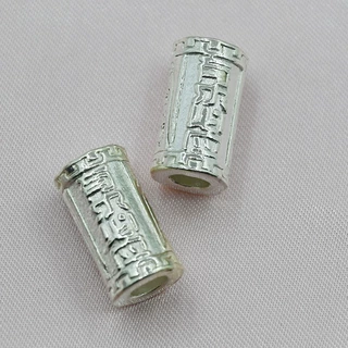 电镀亮银配件有求必应隔珠配饰金榜题名隔珠文玩手绳桶珠大孔直管