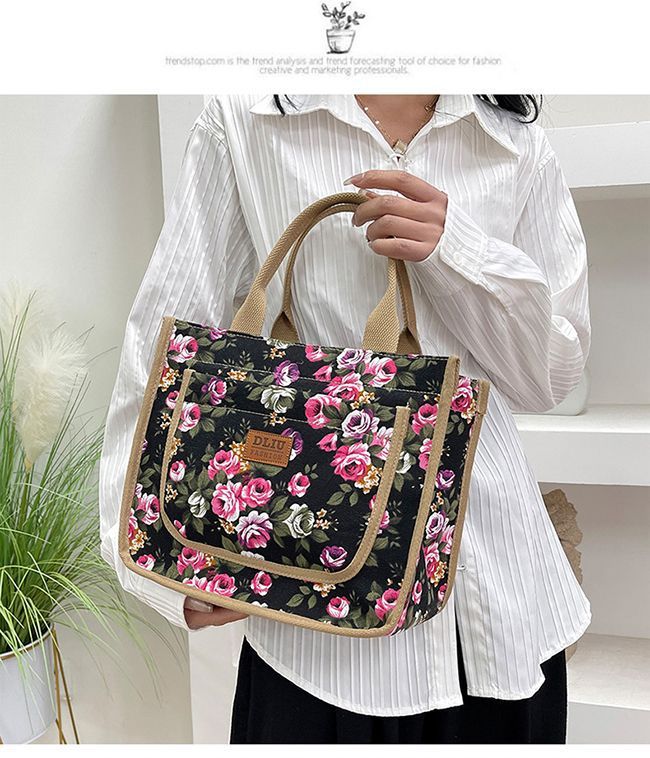 The new thickened canvas handbag is suitable for carrying out by hand. It features an aluminum foil insulation layer and comes with a lunch box and lunch box undefined