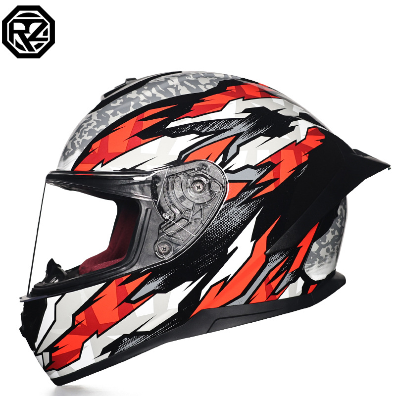Casco de motocicleta Orz para hombres y mujeres, casco integral de verano con gran alerón trasero para todas las estaciones, certificado por DOT, transfronterizo.