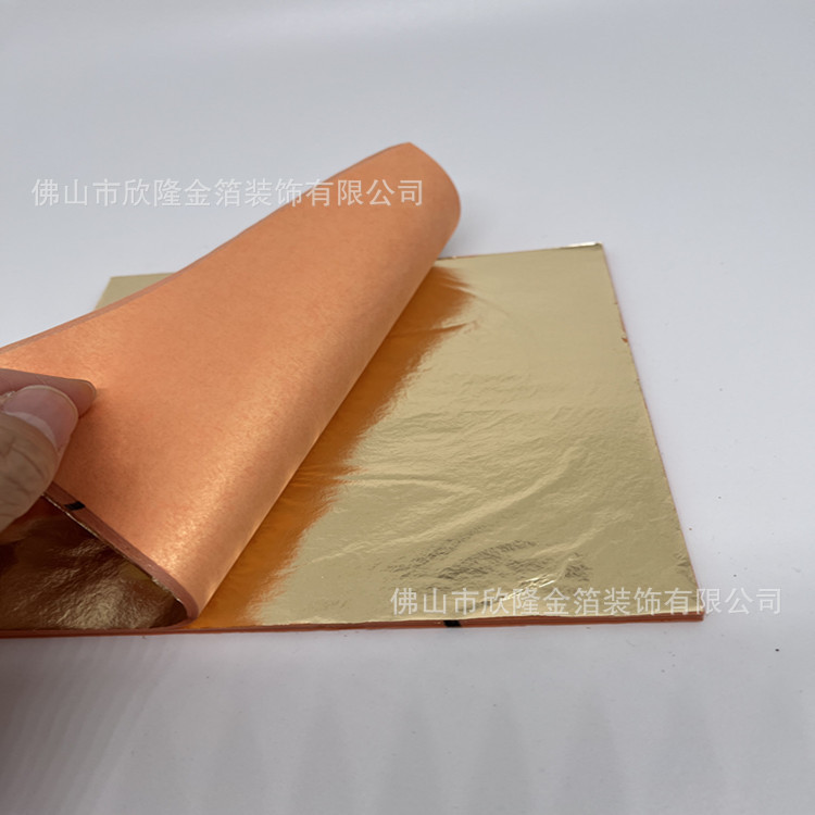 Red Paper Gold Foil Genuine 86 Gold K Gold 14*14 Gold Platinum Paper for Furniture, Engineering, Art Glass, Nail Art