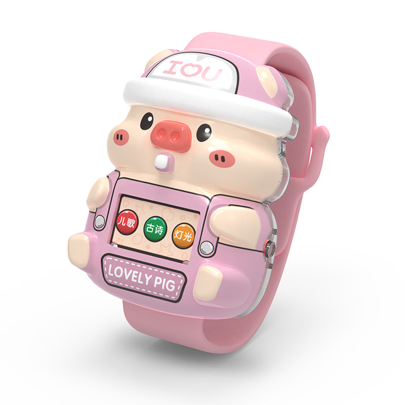 Children's cute cartoon electronic watch music colorful luminous toys kindergarten educational gift wholesale