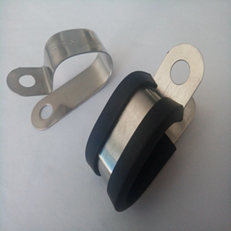 2*25双管包胶管夹 R型多管高压线束紧固夹不锈钢材质现货