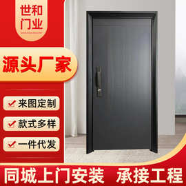 家用外开单开门防盗门 小区进户门静音入户门 锌合金钢质进户门