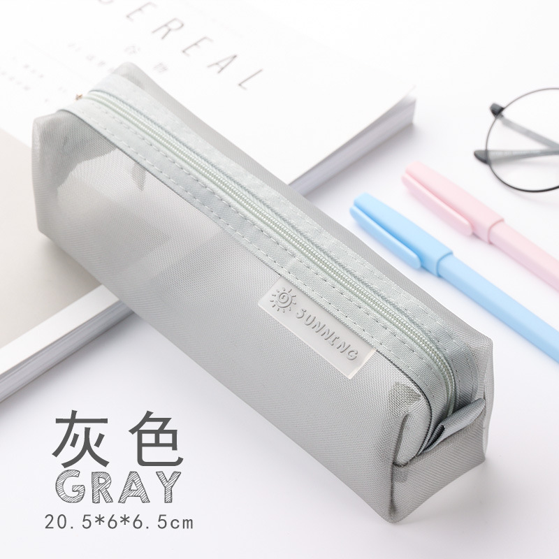 韓国シンプル試験日系筆箱透明網糸筆袋ins文房具袋学生小清新専用かわいい|undefined