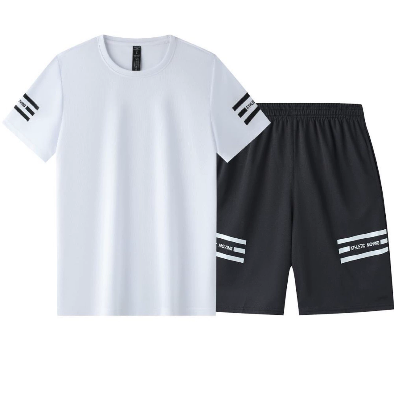 Новый летний мужской костюм большого размера, полный комплект молодежной повседневной спортивной одежды для мужчин, быстросохнущий мужской беговой костюм.