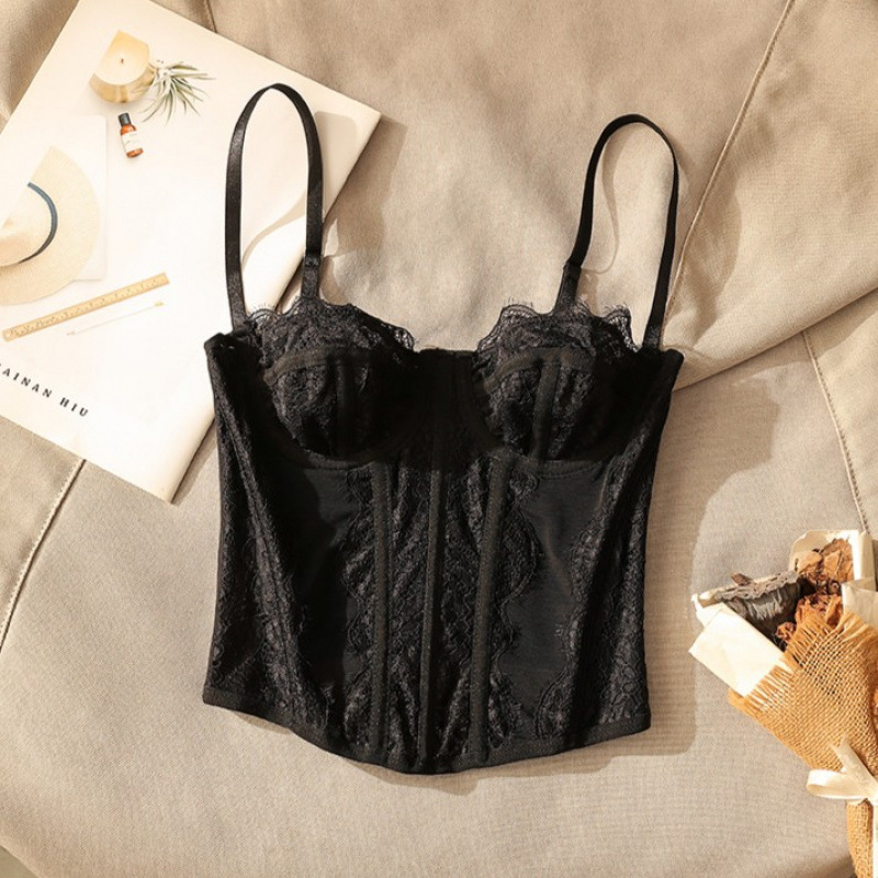 Chaleco de encaje con estilo “pure & hot”, con corsé integrado