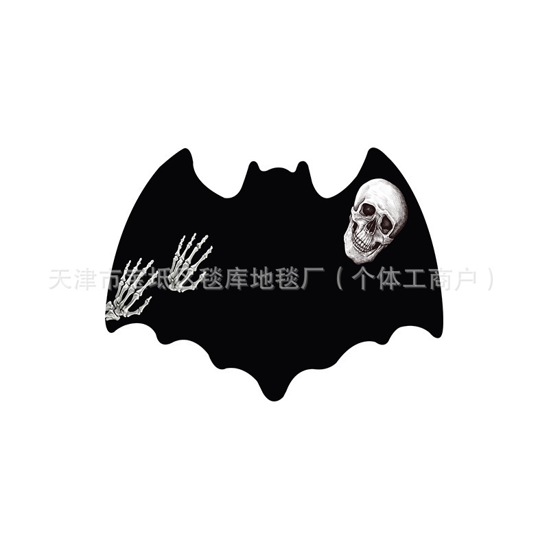 跨境万圣节仿羊绒地垫吸水耐脏家用客厅玄关门口装饰脚垫耐磨地毯|undefined