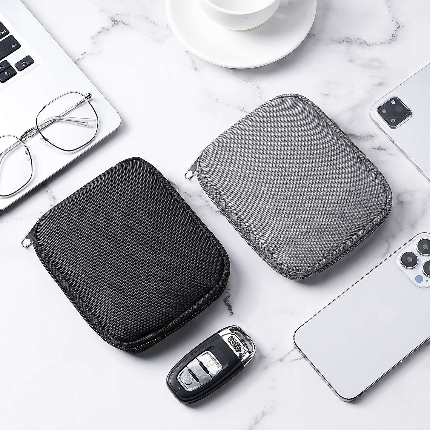 Paquete de almacenamiento de auriculares Caja de almacenamiento de cable de datos Cargador de cubierta de disco duro portátil multifuncional de disco USB