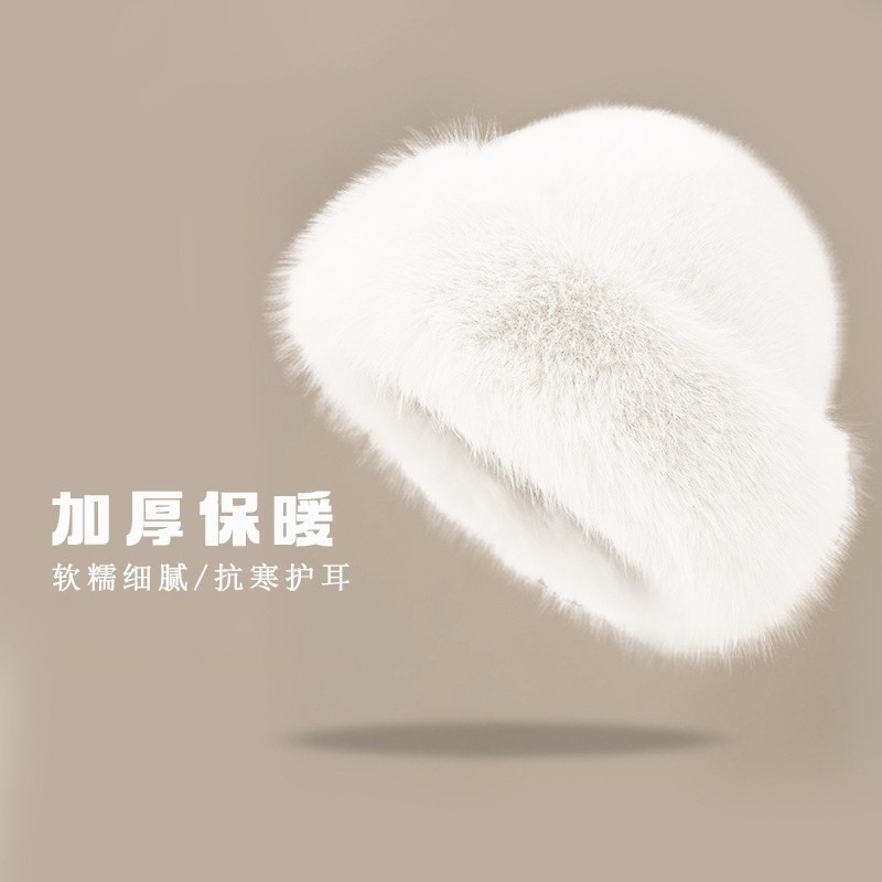 彩色小糖豆毛绒渔夫帽女秋冬季显脸小百搭毛线帽大头围帽子水桶帽|undefined