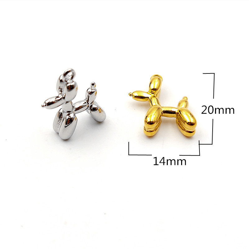 Manufacturer's self-produced Japanese and Korean children's fun ins internet celebrity trendy balloon puppy pendant plated 18K three-dimensional personality cartoon pendant