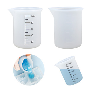 Fat Girl epoxy mold 100ml printing Silicone Measuring Cup mold 100ml disposable scale measuring cup epoxy