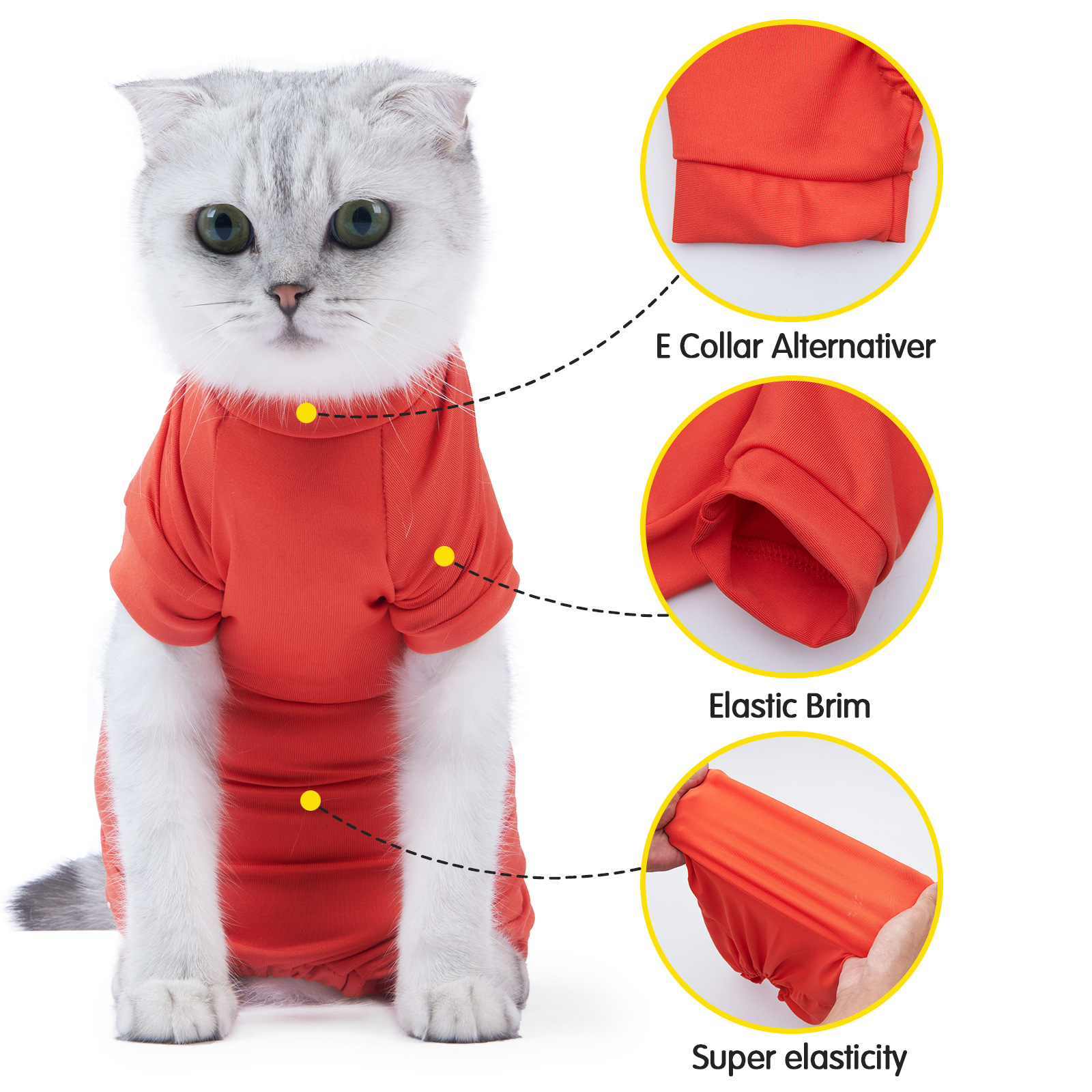 Cross-border new pet cat hair loss four-legged clothing cat clothing cat suit cat postoperative suit cat neutering suit
