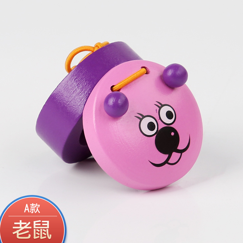 Instrumentos musicales de madera Orff para niños, dibujos animados, castañuelas, ayudas didácticas, iluminación para niños, juguetes educativos para la primera infancia
