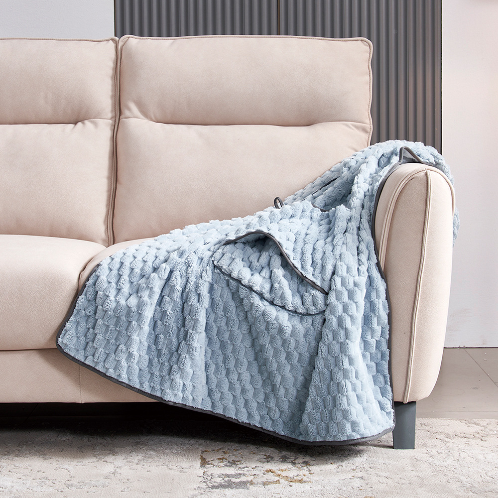 라이트 블루 플란넬 담요