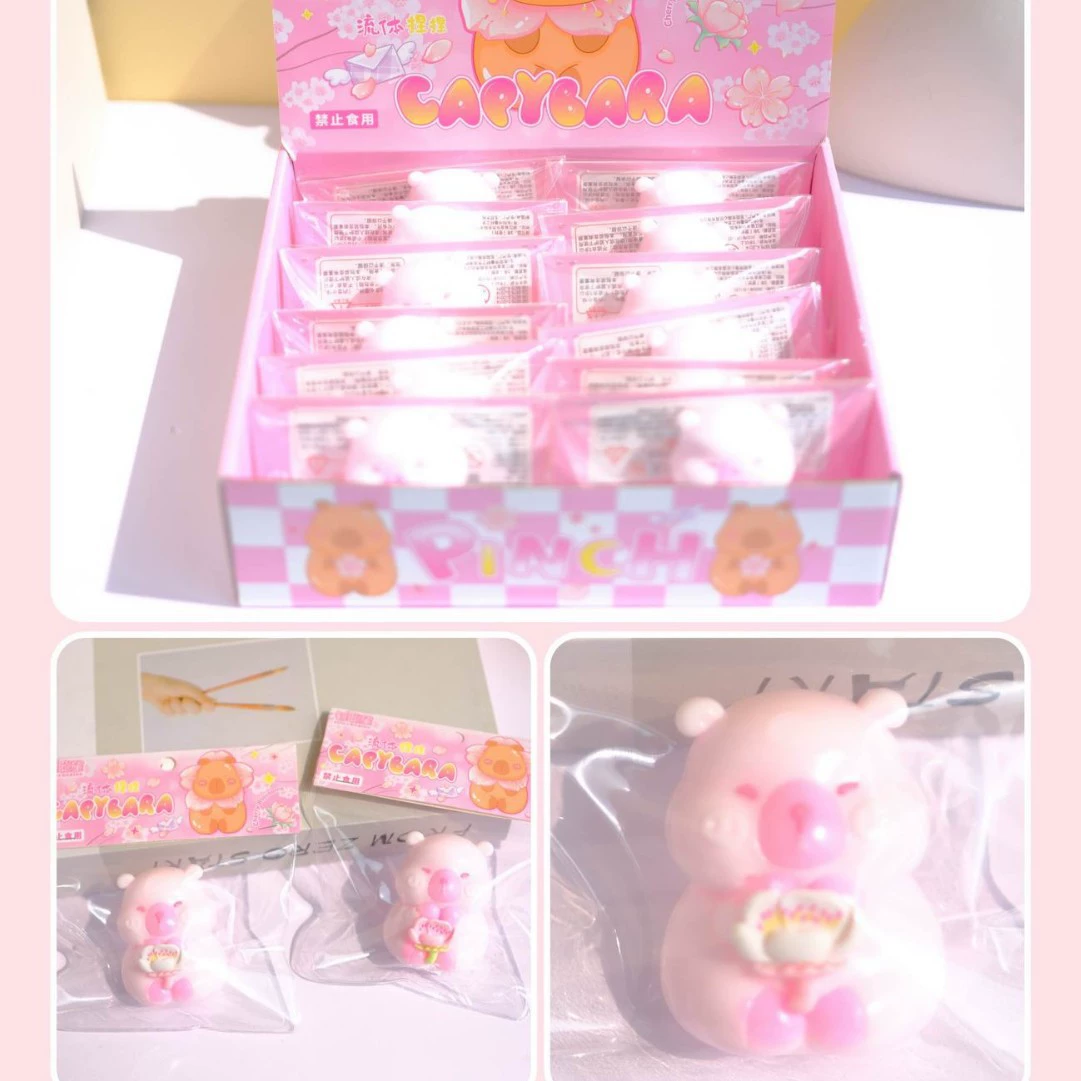 Мягкая игрушка-антистресс «Капибара» с медленным восстановлением формы, розовая, идеальный подарок для девочек, оптом в наличии.