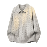 2026秋季青少年宽松圆领长袖针织衫运动风格透气腈纶面料罗纹底摆，男装针织衫/毛衣，星座614