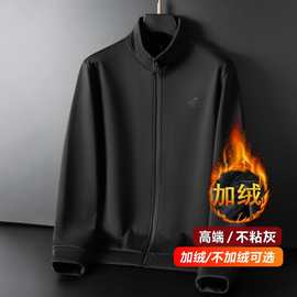 冬季加绒外套男装加厚运动卫衣男士夹克中年爸爸休闲服保暖上衣09