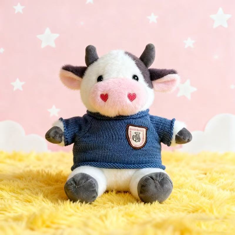 Transfronterizos de vestir grandes flores juguetes de peluche muñecas de vaca zodiacal muñecas de tela regalo muñecas de vaca de flores muñecas