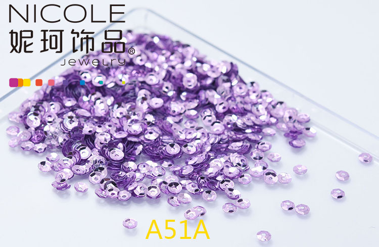 Austria importó lentejuelas 4mm cóncavo bordado francés Glitter Ropa Accesorios 10g Pack
