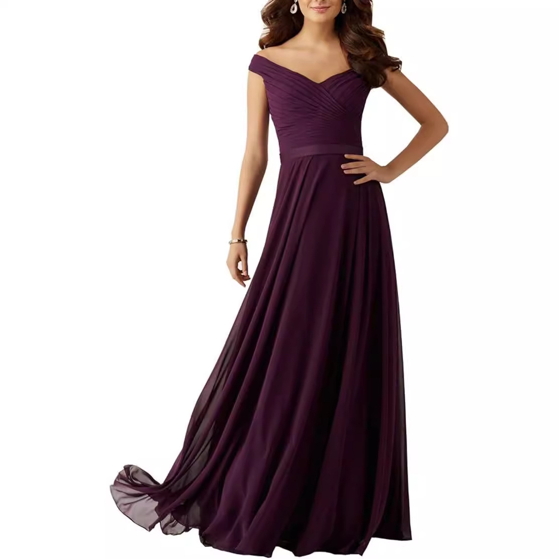 elegant long shiffon evening dress