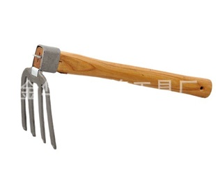Factory supply carbon steel material four-tooth rake garden tools can be fixed