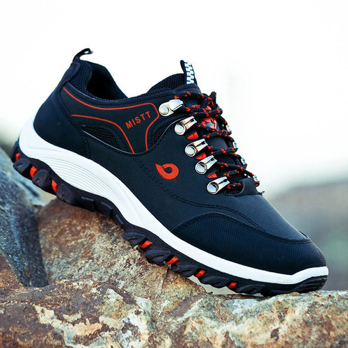 Korean men's outdoor hiking shoes, casual running sports shoes, trendy shoes, water-resistant, anti-slip, wear-resistant men's shoes, foreign trade shoes