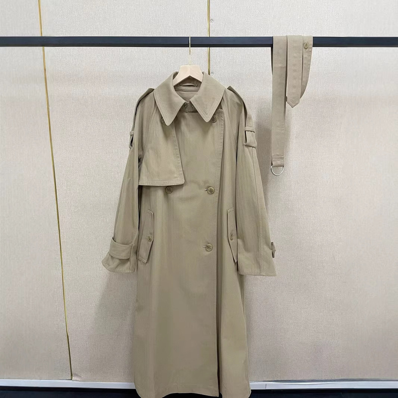 Windbreaker Khaki Color Two-Way Wear Eco-Friendly Faux Fur Lapel Zipper Women's New Spring Thickened Warm Plush Jacket Coat