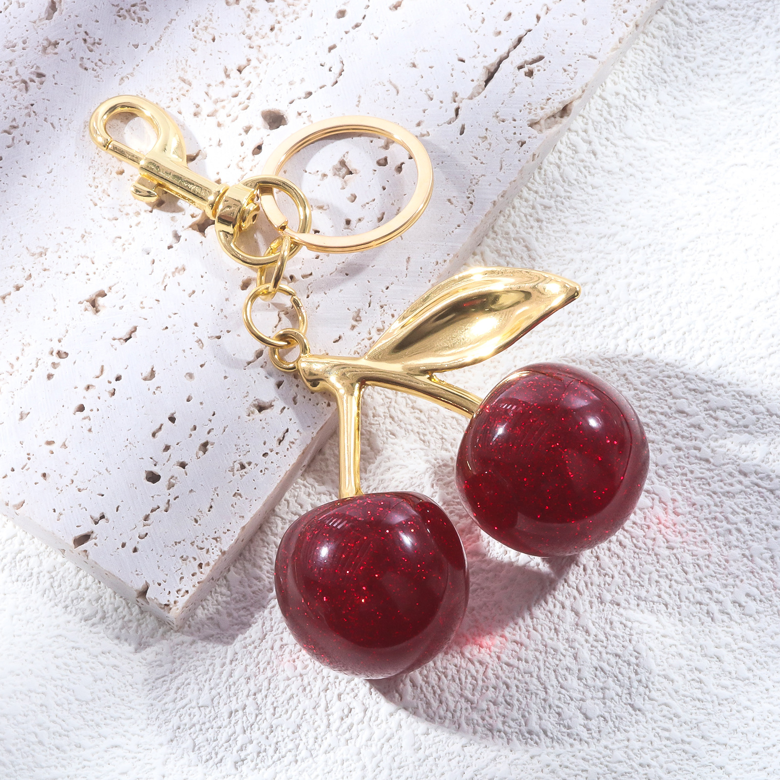 64g Weight Bag Pendant, Keychain Classification 1 Piece Quantity Holiday, Banquet, Travel Occasion Plastic, Resin Material Christmas Festival Cherry Pattern Fruit/Food, Plating Design Elegant, Hip-Hop, Simple Style Style 1 Piece Elegant Hip-Hop Simple Style Cherry Plastic Resin Fruit/Food Plating Christmas Bag Pendant Keychain 6