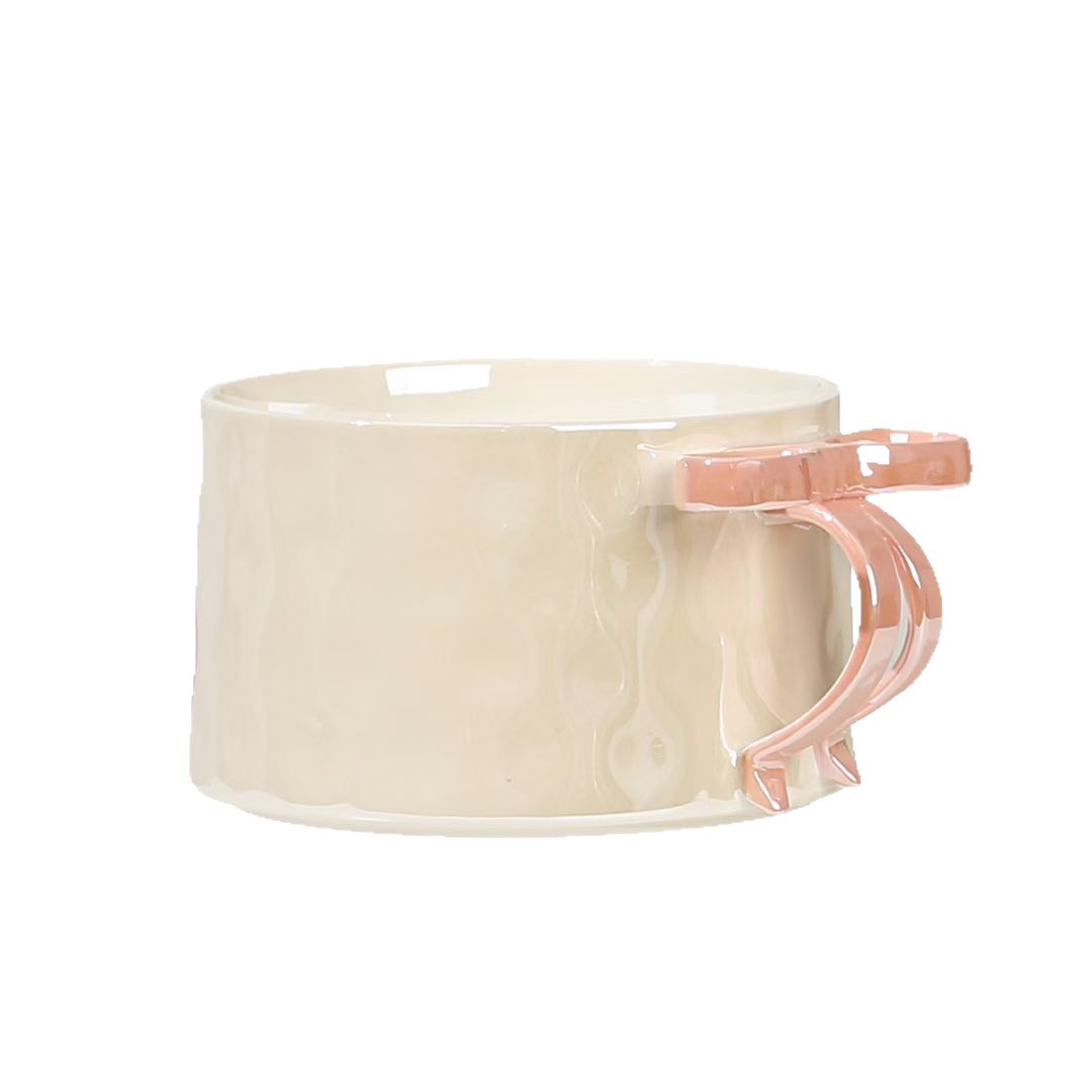Nuevo tipo de taza de marca arco de cerámica de gran capacidad taza de agua taza de café taza de red taza de café corazón de niña de alto valor facial tazón de fideos
