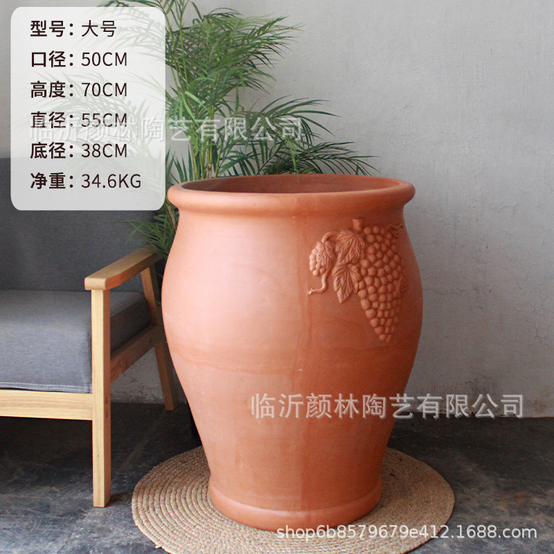 Paisaje de cerámica gruesa lavabo rojo jardinería de cerámica maceta de cerámica roja maceta de flores grandes macetas de plantación de flores lavabo