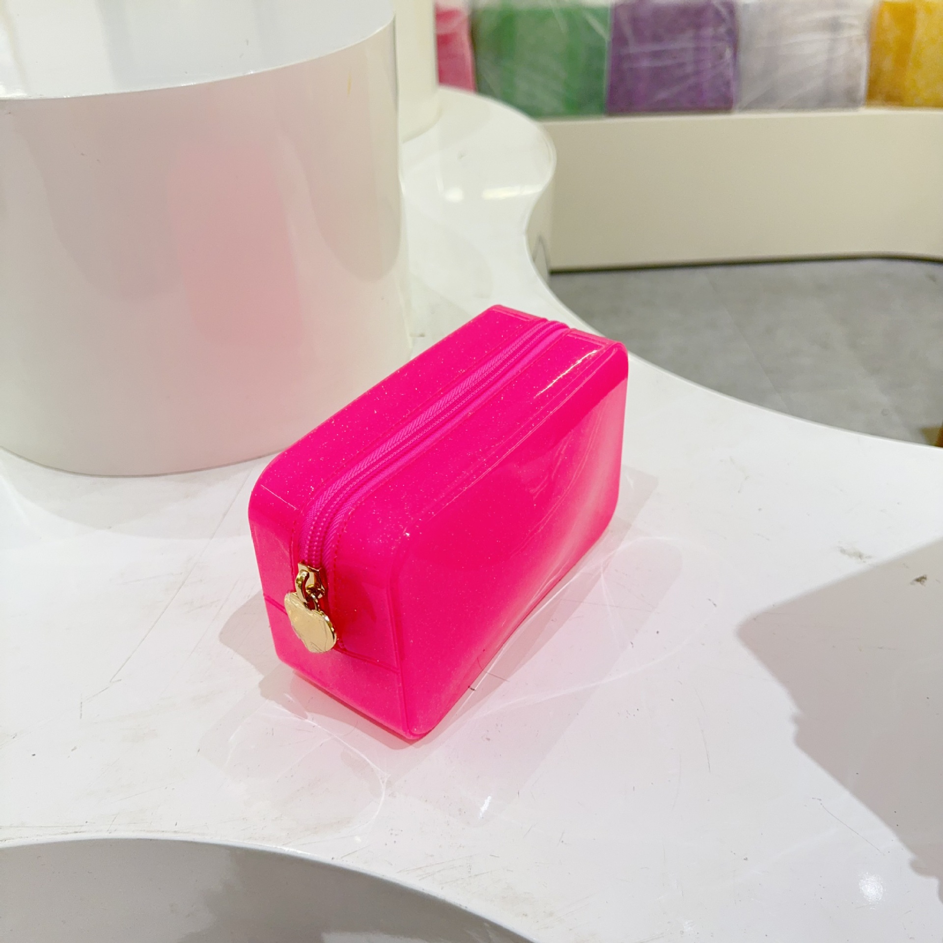 PVC Solid Color Sewing Thread Square Clutches display picture 14