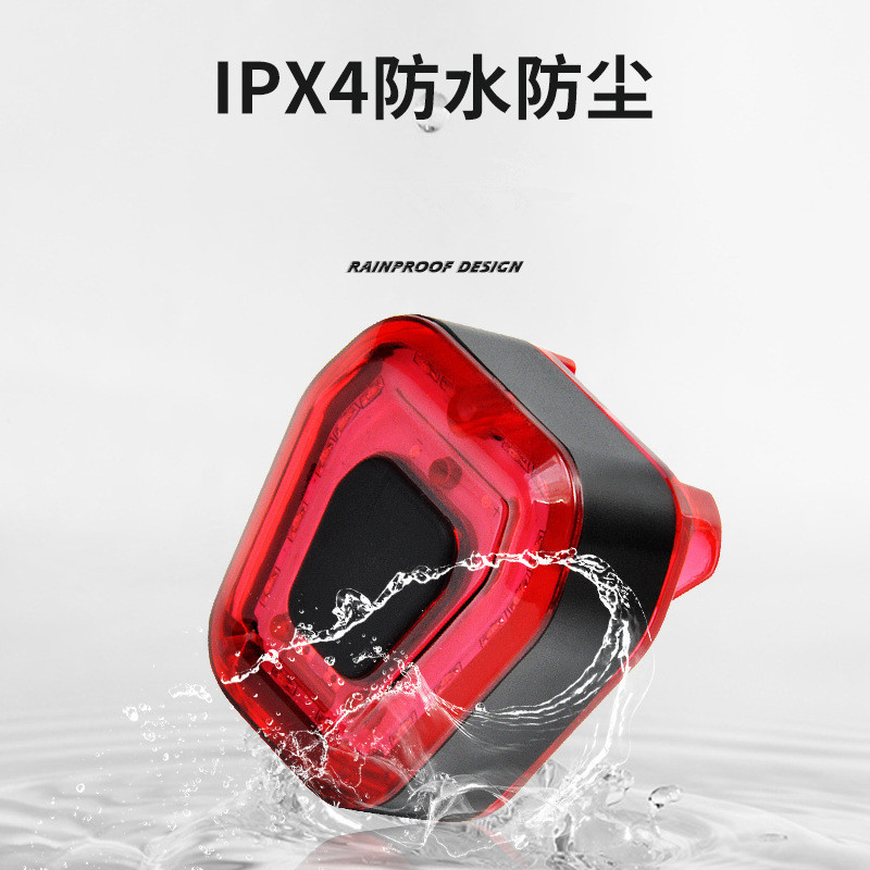 Luz de advertencia de seguridad portátil USB de carga resistente al agua de bicicleta Luz de advertencia de seguridad portátil Luz resistente al agua de equipo de ciclismo