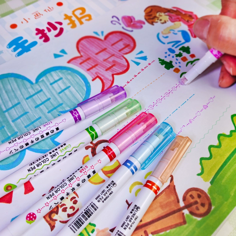 Контурная ручка для ручки с ручкой для ручки с фигурками для ручки с ручкой с ручкой с подсветкой с волной маркер для студентов